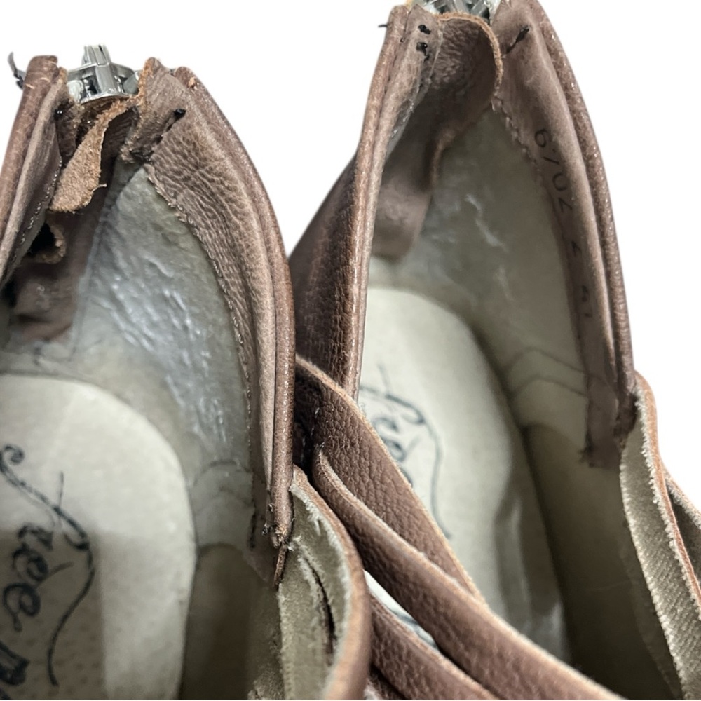 Free People Lost Valley Brown Leather Women’s Ankle Bootie Shoes Sz US 9.5 41 EU - Picture 11 of 11